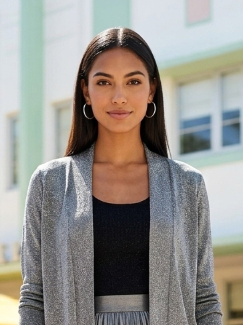 Lane Bryant Metallic Silver Knit Top